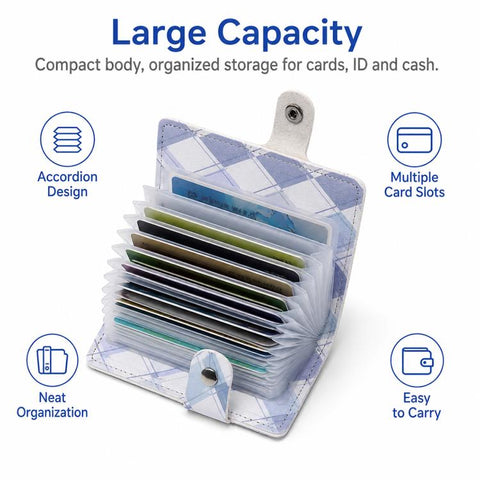 Multifunctional Large Capacity PU Leather Card Bag Short Wallet