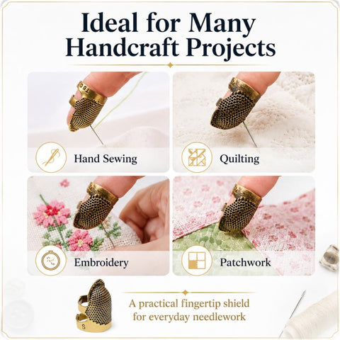 2pcs / Set S and M Household Adjustable Metal Sewing Thimble Finger Protectors, S and M