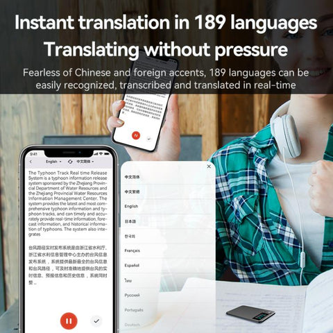A3P 0.96-inch Right Display Ultra-thin AI Smart Voice Recorder Support AIREC-APP, 8GB, 16GB, 32GB, 64GB, 128GB, 256GB