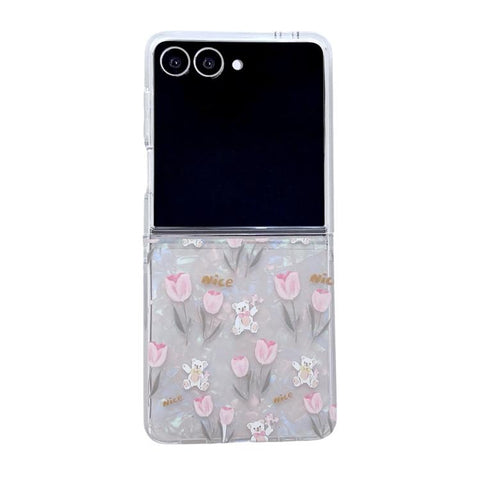 Pearlescent Shell Texture Flower Pattern Phone Case, For Galaxy Z Fold8 Ultra 5G, For Galaxy Z Flip8 5G