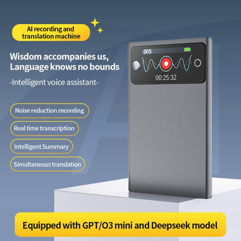 A3P 1.47-inch Display Ultra-thin AI Smart Voice Recorder Support AIREC-APP, 8GB, 16GB, 32GB, 64GB, 128GB, 256GB