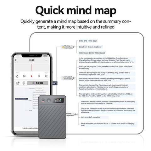 A3P 0.42-inch Right Display Twill Texture Ultra-thin AI Smart Voice Recorder Support AIREC-APP, 8GB, 16GB, 32GB, 64GB, 128GB, 256GB