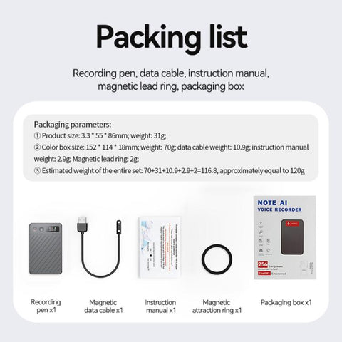 A3P 0.42-inch Right Display Twill Texture Ultra-thin AI Smart Voice Recorder Support AIREC-APP, 8GB, 16GB, 32GB, 64GB, 128GB, 256GB