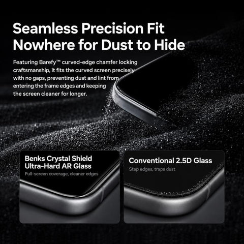 Benks Crystal Shield Ultra-Drop Resistant Eye Friendly AR Anti-Reflective Protective Film, For iPhone 18 Pro / 17 Pro, For iPhone 18 Pro Max / 17 Pro Max