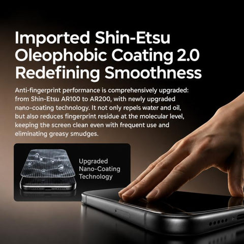 Benks Crystal Shield Ultra-Drop Resistant Eye Friendly AR Anti-Reflective Protective Film, For iPhone 18 Pro / 17 Pro, For iPhone 18 Pro Max / 17 Pro Max