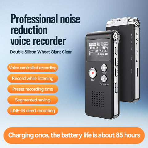 X1 Classic Professional Noise-Canceling Voice Recorder, 8GB, 16GB, 32GB, 64GB, 128GB