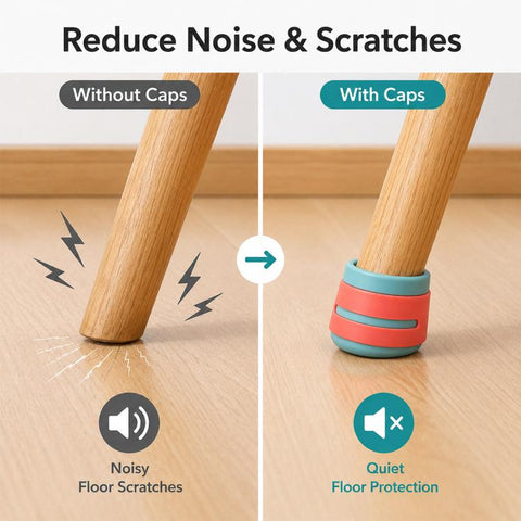 4pcs / Set Non-slip Silicone Table Chair Leg Caps
