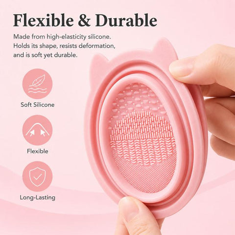 Rabbit Ear Makeup Tool Foldable Silicone Cleaning Bowl