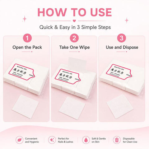 Non Woven Manicure Cleaning Pads Disposable Nail Polish Remover Pads