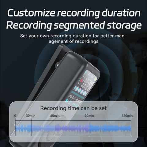 M21 Business Collar Style Voice Recorder with 0.85-inch TFT Display, 4GB, 8GB, 16GB, 32GB, 64GB