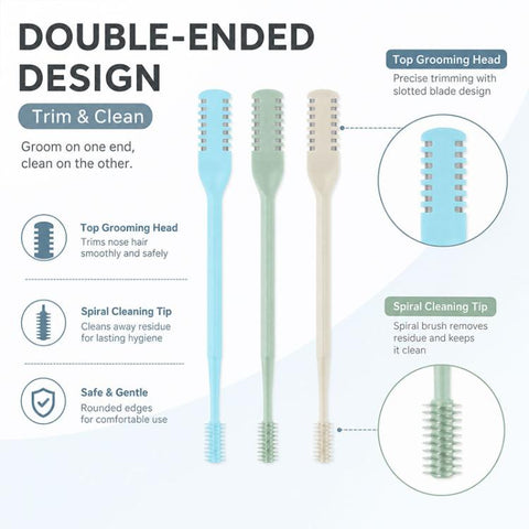 3pcs/Pack 360 Degree Rotating Double Blade Design Double Head Nose Hair Razor