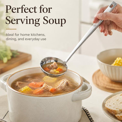 LsCook 7.2cm Stainless Steel Spoon, Soup Spoon, Strainer Spoon