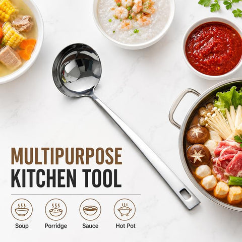 LsCook 7.2cm Stainless Steel Spoon, Soup Spoon, Strainer Spoon
