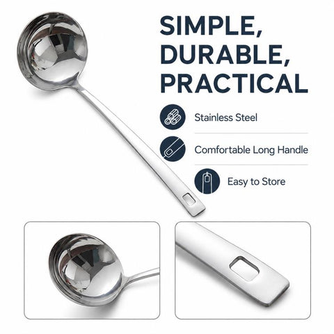 LsCook 7.2cm Stainless Steel Spoon, Soup Spoon, Strainer Spoon