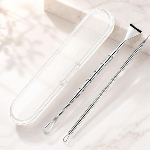 Stainless Steel Blackhead Scraper and U-Shaped Needle Set Blackhead Acne Cleaning Tool