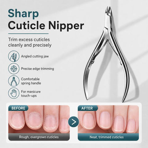 4pcs/Pack Cuticle Nipper, Cuticle Trimmer, Cuticle Pusher, Nail File Stainless Steel Manicure Tool Set