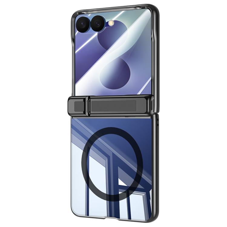Electroplating Transparent Hinge Holder Magnetic Phone Case, For Galaxy Z Flip8 5G
