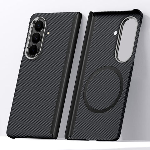 SULADA Kevlar Grid Patterned Skin Feel Magnetic Phone Case, For Galaxy Z Fold8 5G, For Galaxy Z Fold8 Ultra 5G, For Galaxy Z Fold7 5G