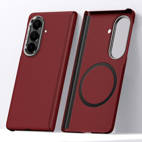 SULADA Kevlar Grid Patterned Skin Feel Magnetic Phone Case, For Galaxy Z Fold8 5G, For Galaxy Z Fold8 Ultra 5G, For Galaxy Z Fold7 5G
