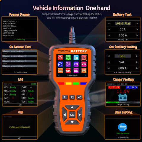 K2 Pro 2 in 1 Car OBDII Diagnostic Tool Battery Tester, K2 Pro