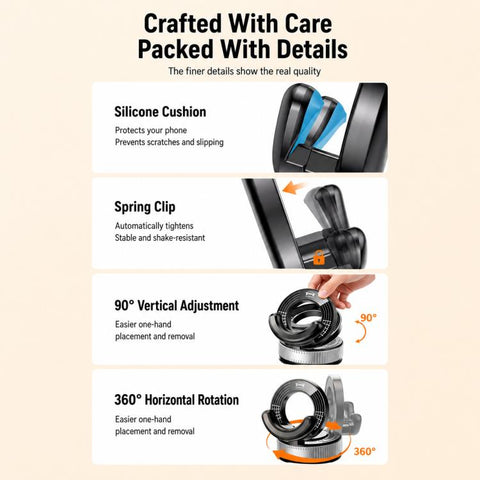 F9 Vacuum Suction Cup Phone Car Mount For Navigation Desktop Use, Basic Model, Parking Number Plate