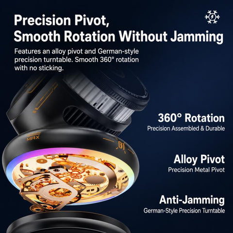 D3 15W Ice Magnetic Cooling RGB Car Mount Wireless Charging Phone Holder