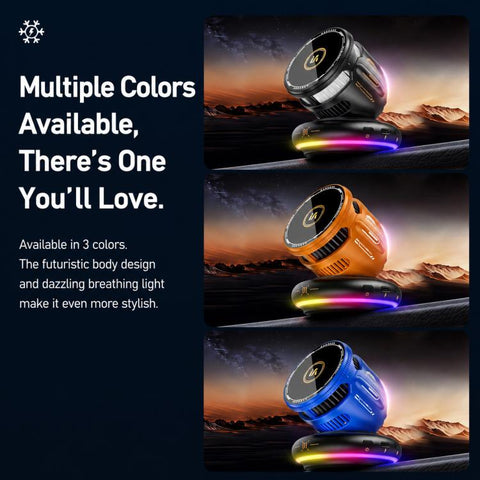 D3 15W Ice Magnetic Cooling RGB Car Mount Wireless Charging Phone Holder