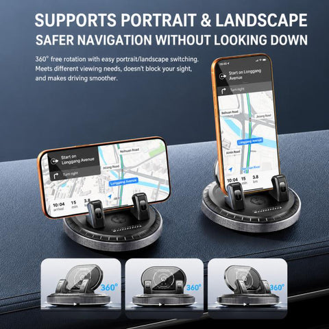 D5 Vacuum Suction Rotating Base Car Center Console Phone Mount