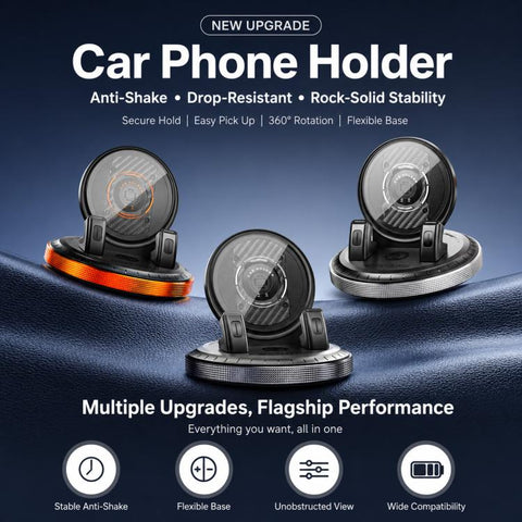 D7 Self-adhesive Rotating Base Car Center Console Phone Mount