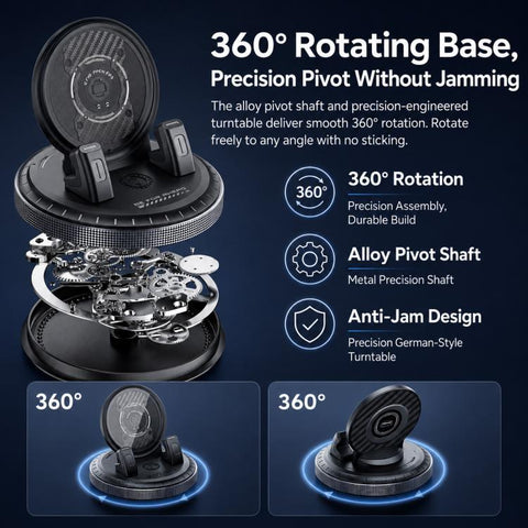 D7 Self-adhesive Rotating Base Car Center Console Phone Mount