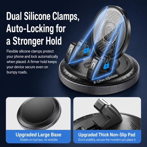 D7 Self-adhesive Rotating Base Car Center Console Phone Mount