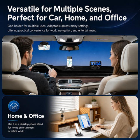 D7 Self-adhesive Rotating Base Car Center Console Phone Mount