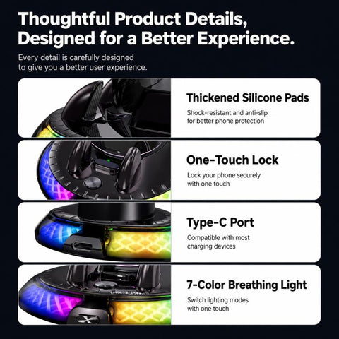 D9 Self-adhesive Rotating Base Car Wireless Charging Phone Holder