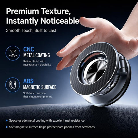 P7 360-Degree Rotating Ring Carbon Fiber Texture Alloy Magnetic Phone Holder
