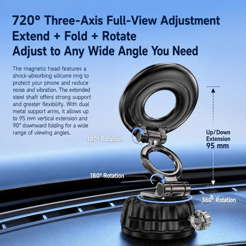S21 Vacuum Suction Cup Magnetic Car Phone Holder Universal Car Navigation Mount
