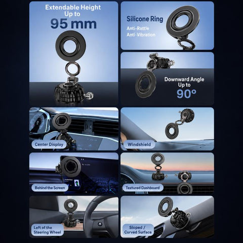 S21 Vacuum Suction Cup Magnetic Car Phone Holder Universal Car Navigation Mount