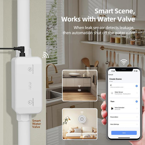 NEO NAS-AB03W1 WS09W3 WiFi Smart Water Leak Alarm Kit