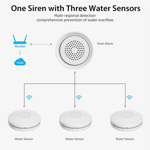NEO NAS-AB03W1 WS09W3 WiFi Smart Water Leak Alarm Kit