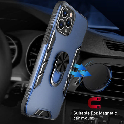 Magnetic Frosted PC + Matte TPU Shockproof Case with Ring Holder, For iPhone 11 Pro, For iPhone 11, For iPhone 11 Pro Max, For iPhone XS / X, For iPhone XS Max, For iPhone XR, For Samsung Galaxy Note20, For Samsung Galaxy Note20 Ultra