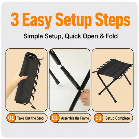 Outdoor Camping Fishing Chairs Portable Folding Storage Stool