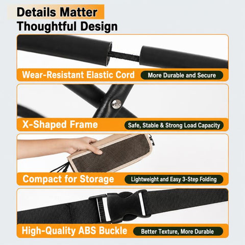 Outdoor Camping Foldable Stool Portable Crossbody Carry Bag