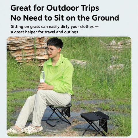 Outdoor Camping Foldable Stool Portable Crossbody Carry Bag