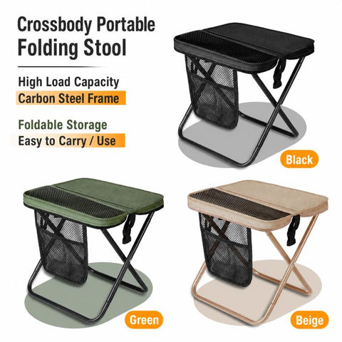 Outdoor Camping Foldable Stool Portable Crossbody Carry Bag