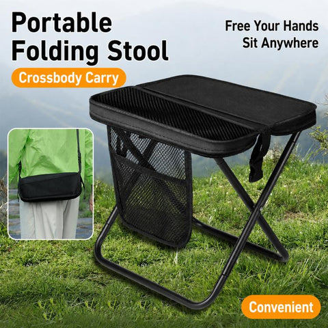 Outdoor Camping Foldable Stool Portable Crossbody Carry Bag