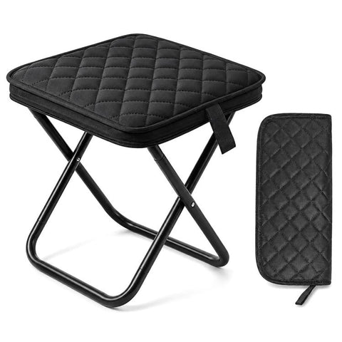 Thickened Padded Handbag Style Portable Folding Stool, Khaki, Black, Grey