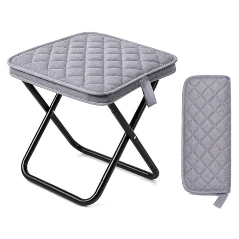 Thickened Padded Handbag Style Portable Folding Stool, Khaki, Black, Grey