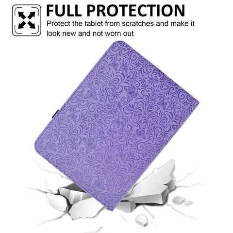 Rotatable Butterfly Embossed Vegan Leather Tablet Case, For Galaxy Tab A11 / A9, For Galaxy Tab A 10.1 2019 / T510