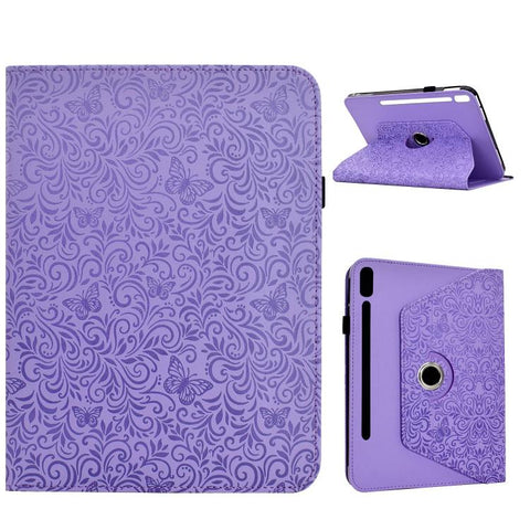 Rotatable Butterfly Embossed Vegan Leather Smart Tablet Case, For Galaxy Tab S12+, For Galaxy Tab A11+ / A9+, For Galaxy Tab S11, For Galaxy Tab S10 FE+, For Galaxy Tab S9+ / S10+ / S9 FE+, For Galaxy Tab S9 / S9 FE / S10                               ...