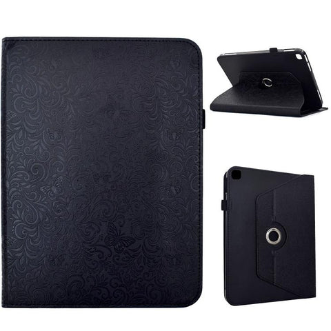 Rotatable Butterfly Embossed Vegan Leather Smart Tablet Case, For Galaxy Tab A7 2020 / T500, For Galaxy Tab S5e 10.5 / T720, For Galaxy Tab A 10.5 / T590, For Galaxy Tab A 10.1 2016 / T580