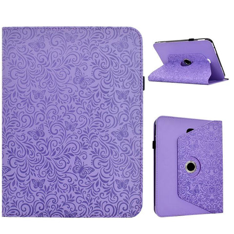 Rotatable Butterfly Embossed Vegan Leather Smart Tablet Case, For Galaxy Tab A7 2020 / T500, For Galaxy Tab S5e 10.5 / T720, For Galaxy Tab A 10.5 / T590, For Galaxy Tab A 10.1 2016 / T580